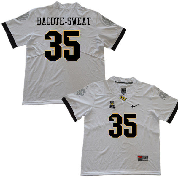 Men #35 Dedrion Bacote-Sweat UCF Knights College Football Jerseys Sale-White